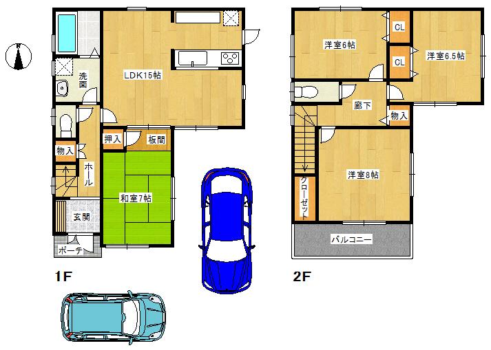 Floor plan. (No. 3 locations), Price 22,800,000 yen, 4LDK, Land area 130.65 sq m , Building area 93.96 sq m