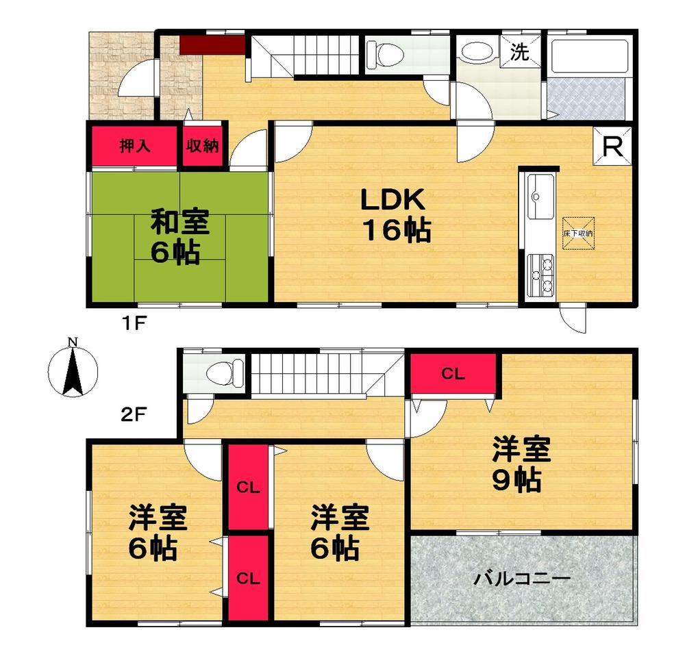 Floor plan. (4 Building), Price 24,800,000 yen, 4LDK, Land area 130.4 sq m , Building area 105.15 sq m
