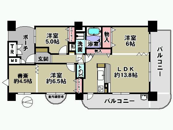 Floor plan. 3LDK, Price 15.5 million yen, Footprint 78.2 sq m , Balcony area 25.97 sq m