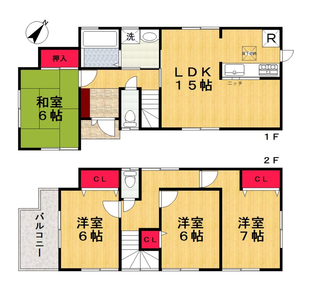 Floor plan. (No. 3 locations), Price 20.8 million yen, 4LDK, Land area 237.8 sq m , Building area 94.77 sq m