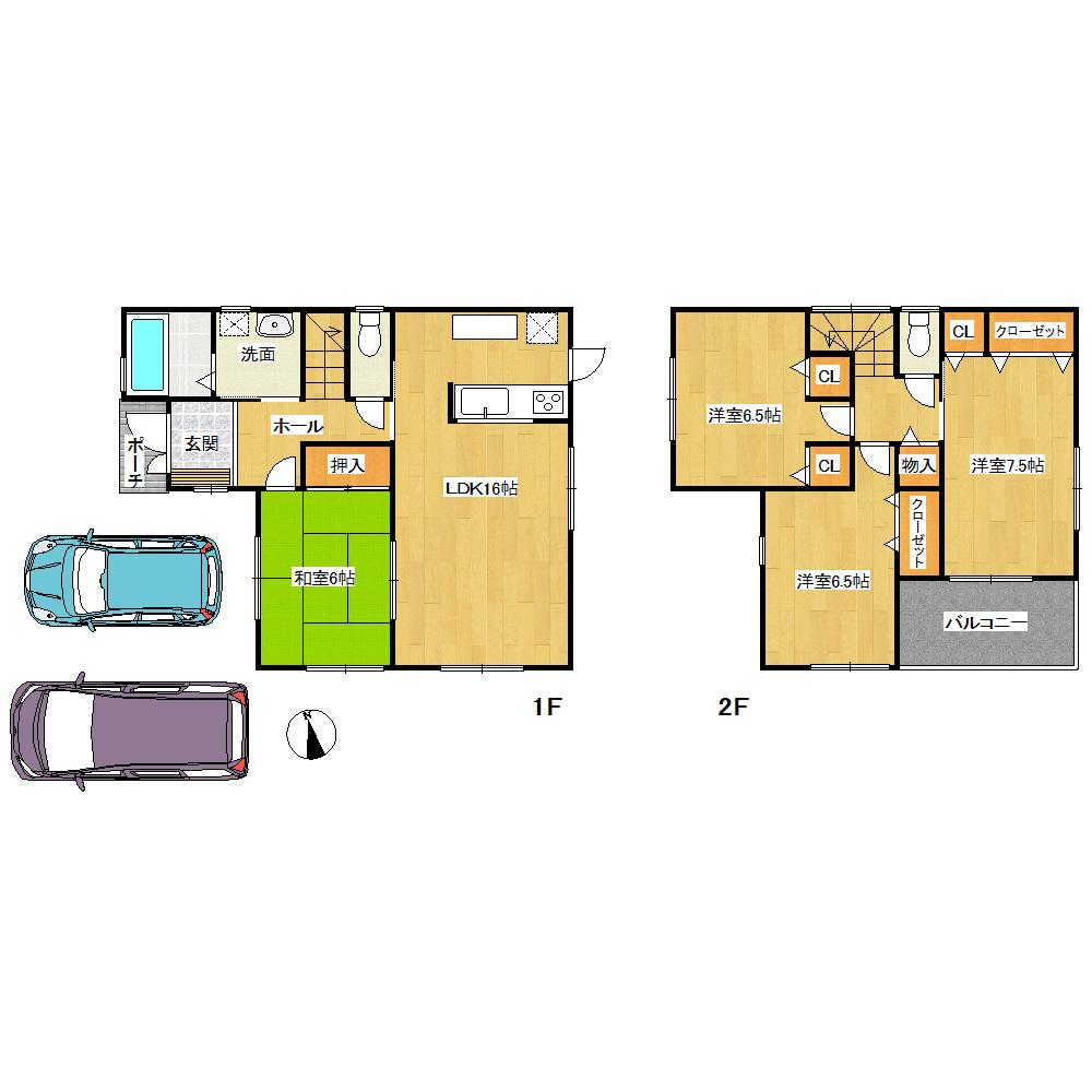 Floor plan. (No. 1 point), Price 21.3 million yen, 4LDK, Land area 167.85 sq m , Building area 98.82 sq m