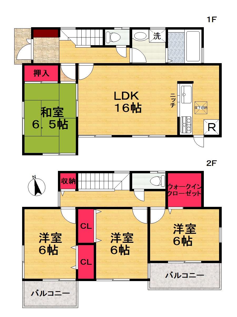 Floor plan. (No. 1 point), Price 16.8 million yen, 4LDK+S, Land area 150.2 sq m , Building area 98.82 sq m