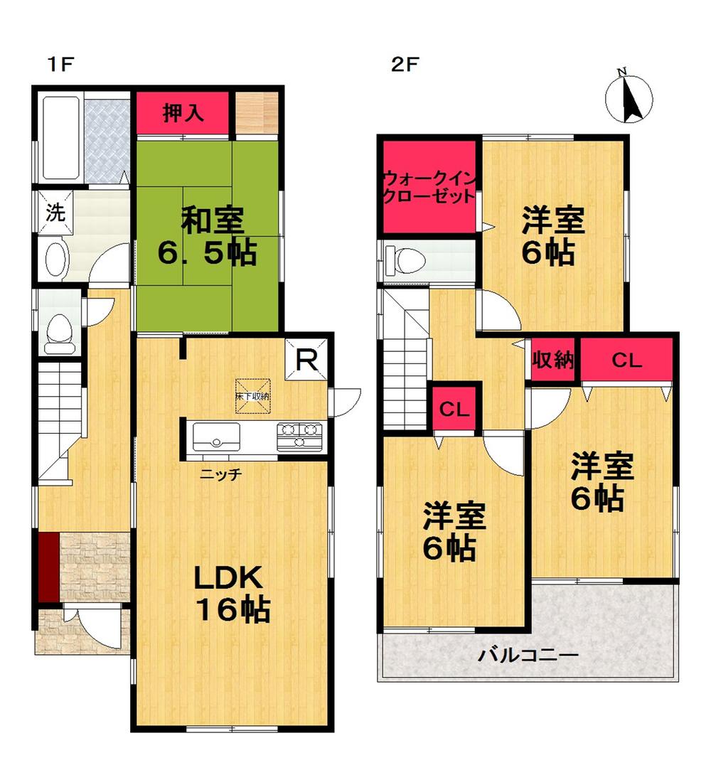 Floor plan. (No. 3 locations), Price 15.8 million yen, 4LDK+S, Land area 194.62 sq m , Building area 98.01 sq m