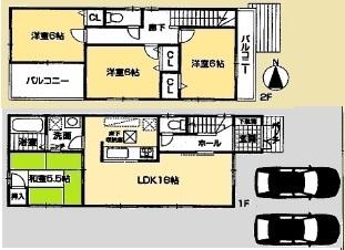 Floor plan. (Section view), Price 13.8 million yen, 4LDK, Land area 165.29 sq m , Building area 93.15 sq m