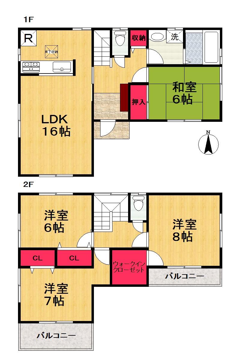 Floor plan. (3 Building), Price 19,800,000 yen, 4LDK+S, Land area 124.75 sq m , Building area 104.33 sq m