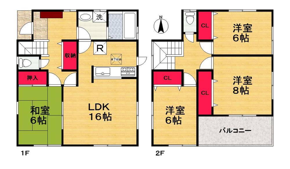 Floor plan. (7 Building), Price 24,800,000 yen, 4LDK, Land area 124.75 sq m , Building area 105.98 sq m