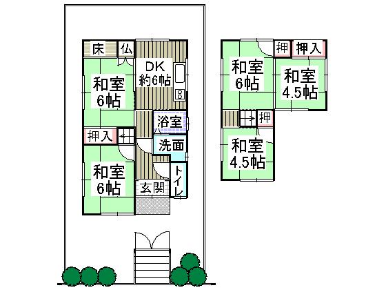 Floor plan. 6.5 million yen, 5DK, Land area 164.04 sq m , Building area 88.83 sq m