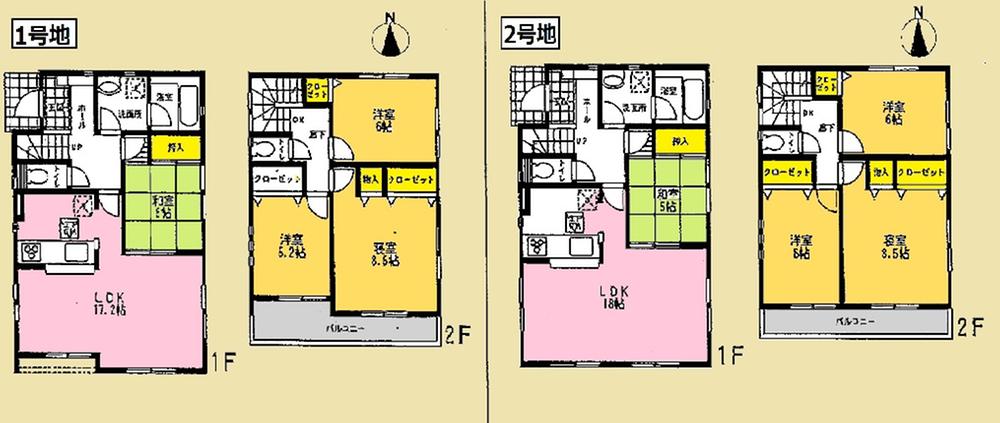 Floor plan. (2 compartment), Price 22,300,000 yen, 4LDK, Land area 131.98 sq m , Building area 97.19 sq m
