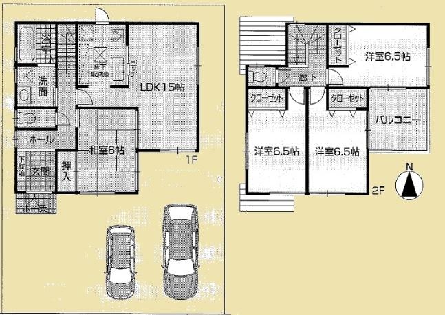 Floor plan. 20.8 million yen, 4LDK, Land area 133 sq m , Building area 96.39 sq m