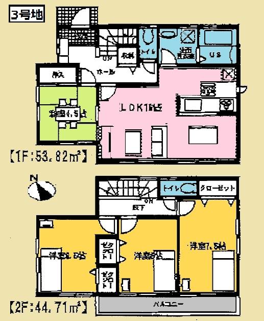 Floor plan. Price 17.8 million yen, 4LDK, Land area 170.06 sq m , Building area 98.53 sq m
