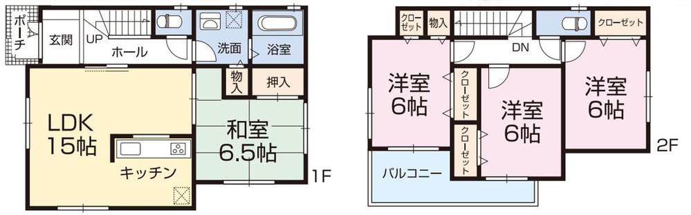 Floor plan. 20.8 million yen, 4LDK, Land area 134.65 sq m , Please enter the building area 99.22 sq m image caption. (100 characters)