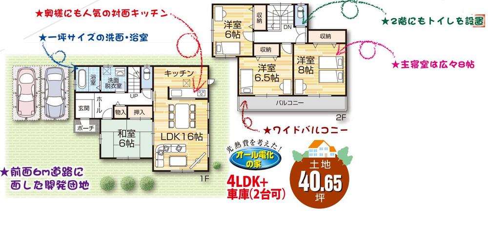 Floor plan. Price 24,800,000 yen, 4LDK, Land area 134.4 sq m , Building area 102.67 sq m