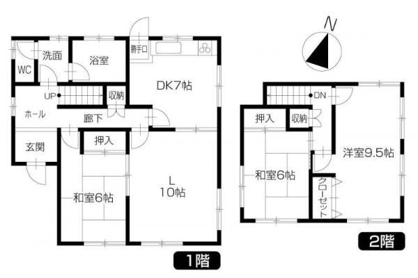 Floor plan. 8.9 million yen, 3LDK, Land area 245.47 sq m , Building area 96.05 sq m