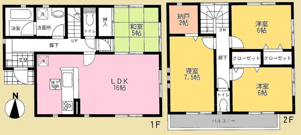 Floor plan. 24,800,000 yen, 4LDK, Land area 148.53 sq m , Building area 96.39 sq m