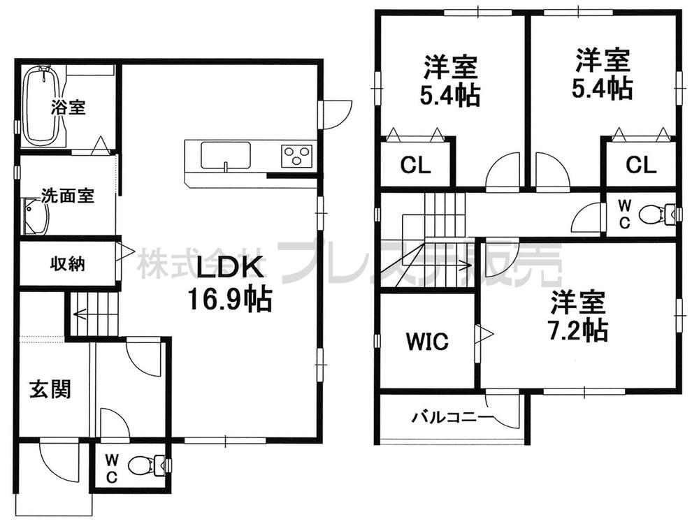 Floor plan. Price 28 million yen, 3LDK, Land area 105.96 sq m , Building area 94.5 sq m