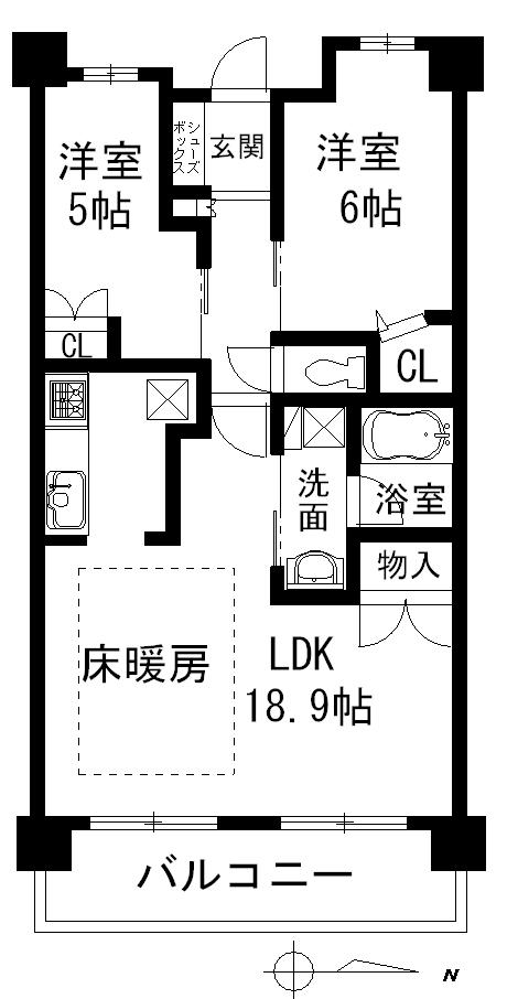Floor plan. 2LDK + S (storeroom), Price 15.8 million yen, Occupied area 66.51 sq m , Balcony area 11.24 sq m