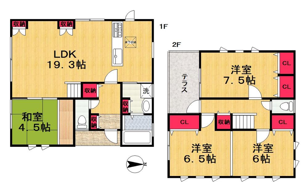Floor plan. 24,800,000 yen, 3LDK, Land area 139.04 sq m , Building area 101.25 sq m   [Floor plan] 