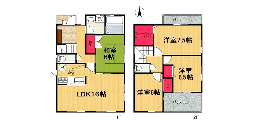 Floor plan. 14.8 million yen, 4LDK + S (storeroom), Land area 154.51 sq m , Building area 98.82 sq m   [Floor plan] 