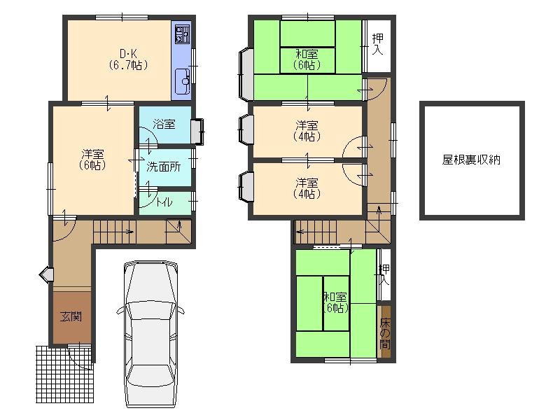 Floor plan. 5.8 million yen, 5DK, Land area 76.03 sq m , Building area 93.43 sq m