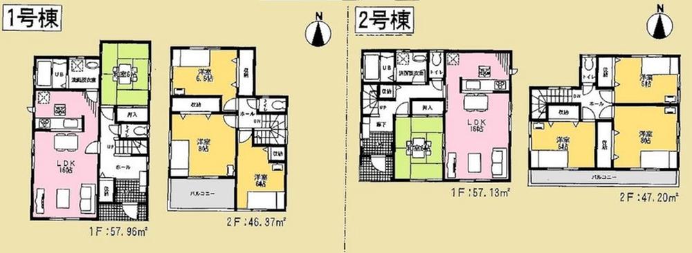 Floor plan. (Nishibojo HS), Price 20.8 million yen, 4LDK, Land area 210.7 sq m , Building area 104.33 sq m
