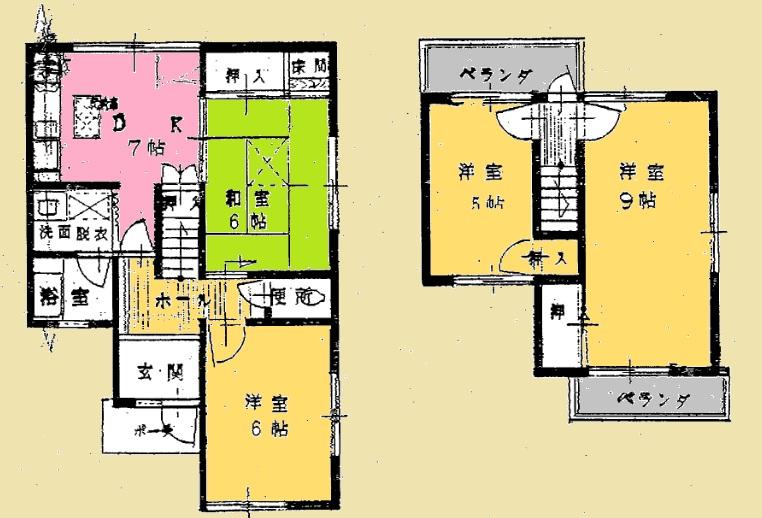Floor plan. 5.8 million yen, 4DK, Land area 101.35 sq m , Building area 75.68 sq m