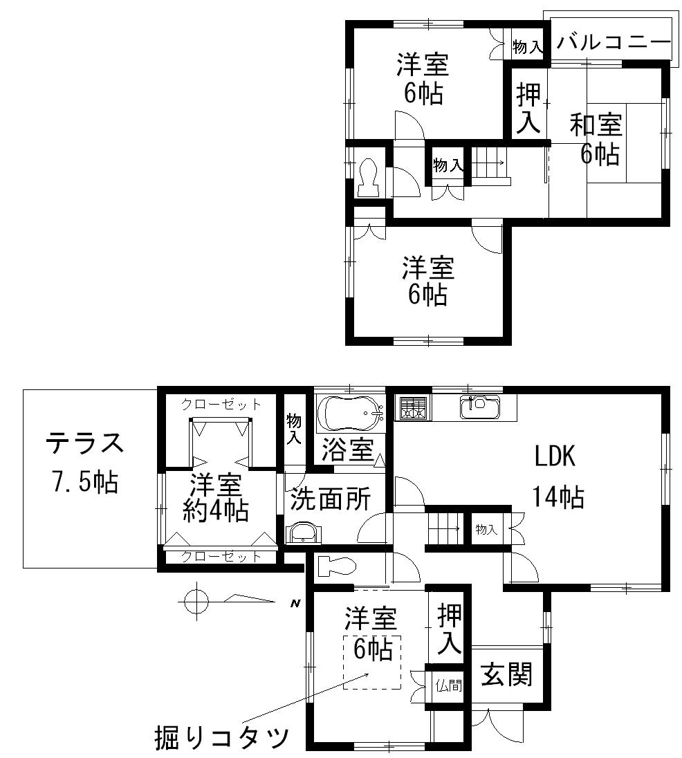 Floor plan. 22,800,000 yen, 5LDK, Land area 200.03 sq m , Building area 109.68 sq m