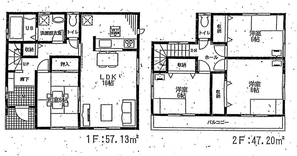 Floor plan. Price 20.8 million yen, 4LDK, Land area 303 sq m , Building area 104 sq m