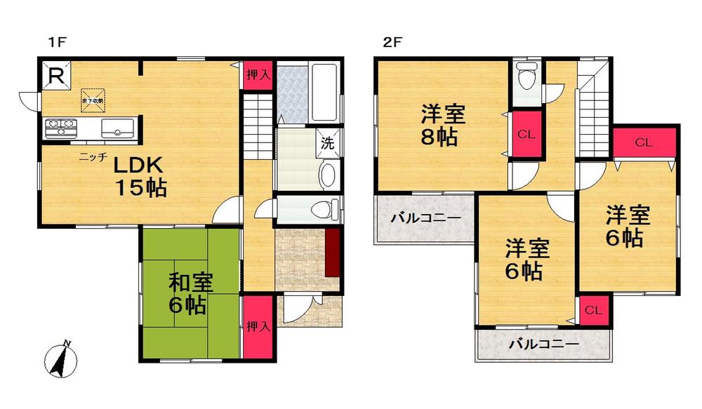 Floor plan. (No. 3 locations), Price 20.8 million yen, 4LDK, Land area 130.39 sq m , Building area 96.39 sq m