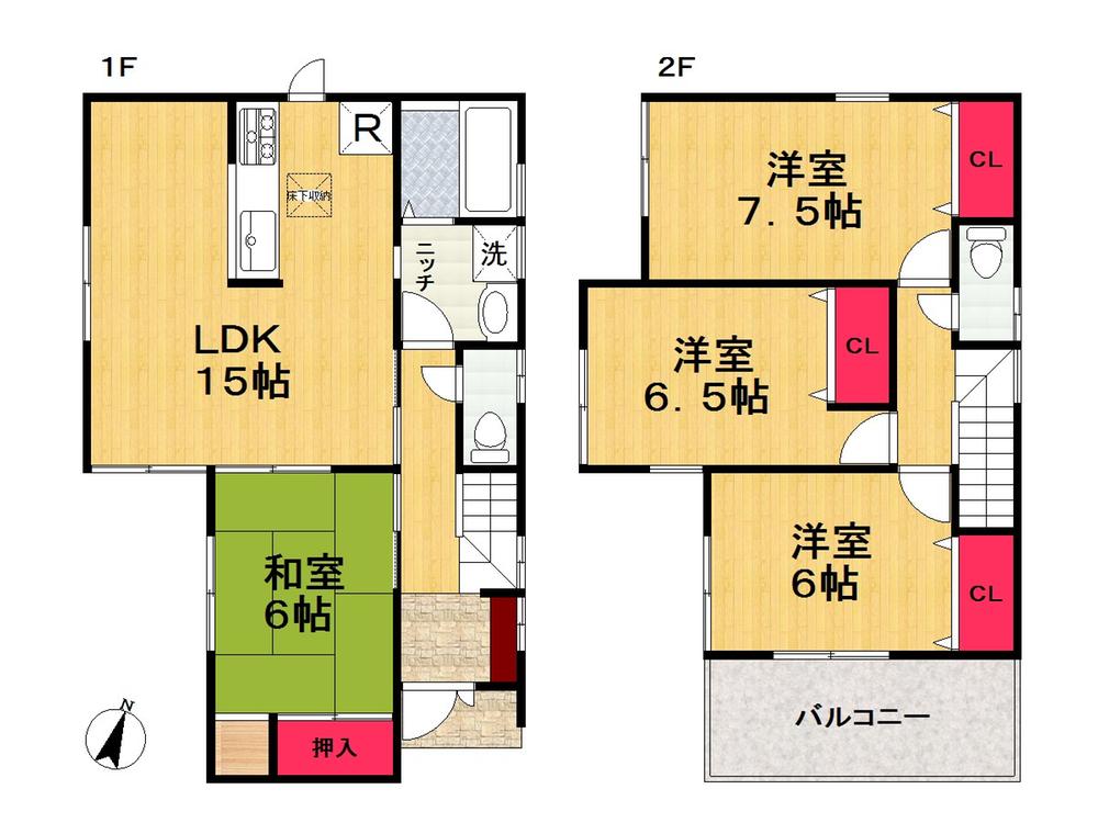 Floor plan. (No. 4 locations), Price 19,800,000 yen, 4LDK, Land area 130.11 sq m , Building area 95.58 sq m