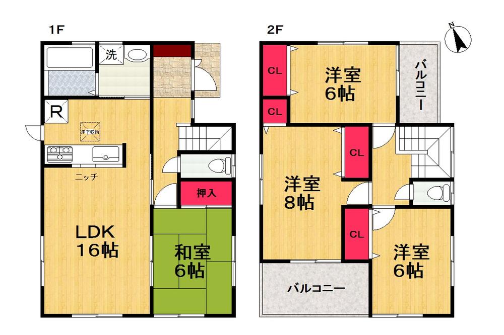 Floor plan. (No. 5 locations), Price 21,800,000 yen, 4LDK, Land area 132.56 sq m , Building area 98.41 sq m
