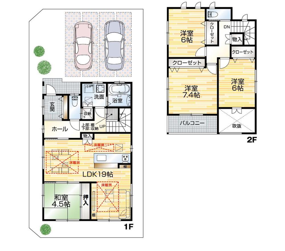 Floor plan. 28,580,000 yen, 4LDK, Land area 132.4 sq m , Building area 103 sq m