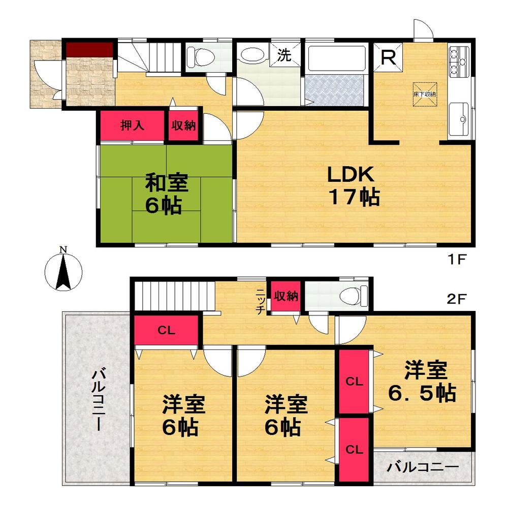 Floor plan. (No. 2 locations), Price 22,800,000 yen, 4LDK, Land area 166.14 sq m , Building area 98.82 sq m