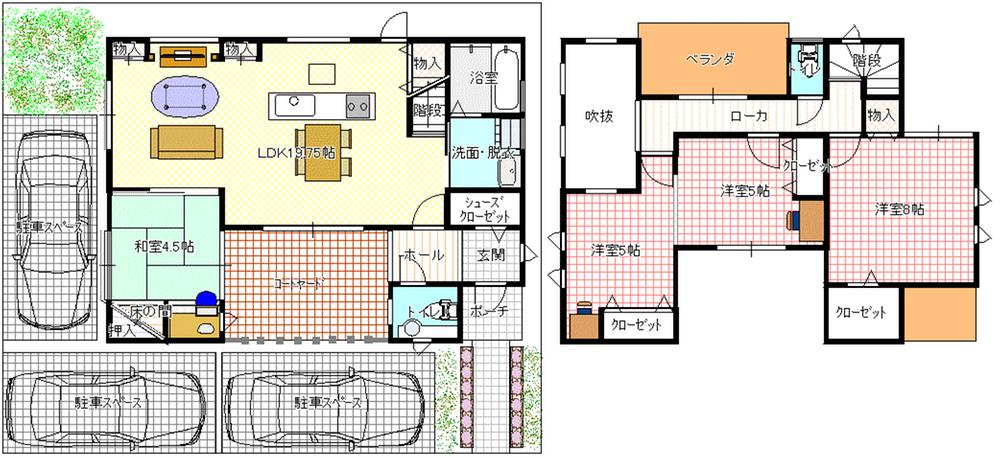 Building plan example (floor plan). Building plan example ( No. 11 locations) Building Price      15,680,000 yen, Building area 103.67 sq m
