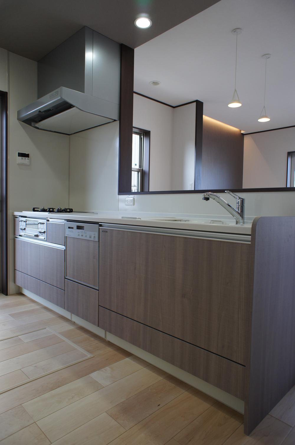 Kitchen. Stylish kitchen of falling ceiling. 