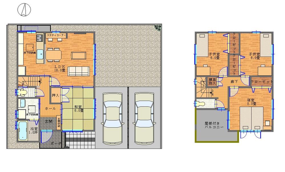 Floor plan. 21,800,000 yen, 4LDK, Land area 132.23 sq m , Building area 101.11 sq m LDK is available in Japanese and on earth. 