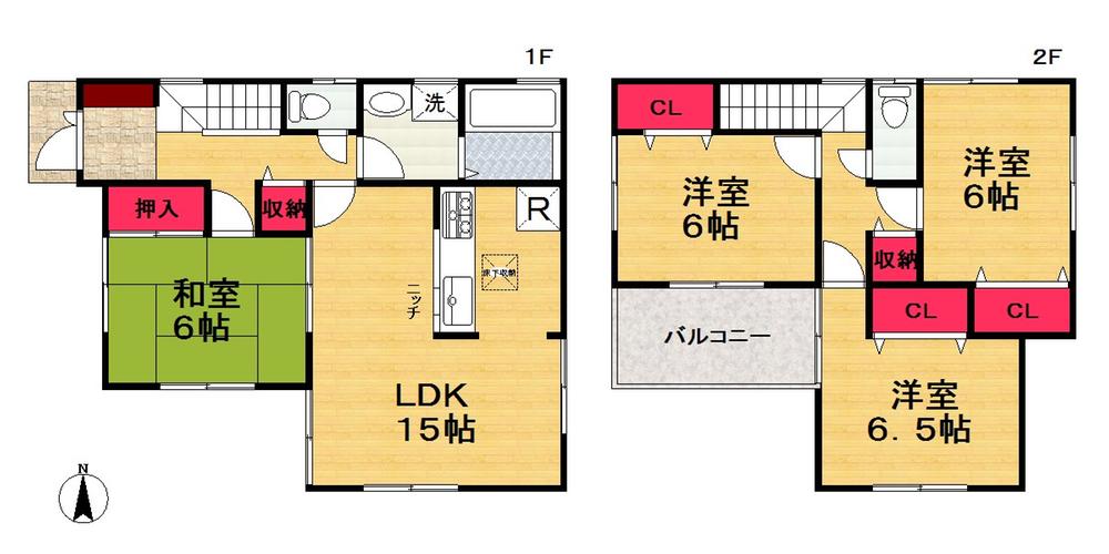 Floor plan. (No. 3 locations), Price 15.8 million yen, 4LDK, Land area 116.15 sq m , Building area 95.58 sq m