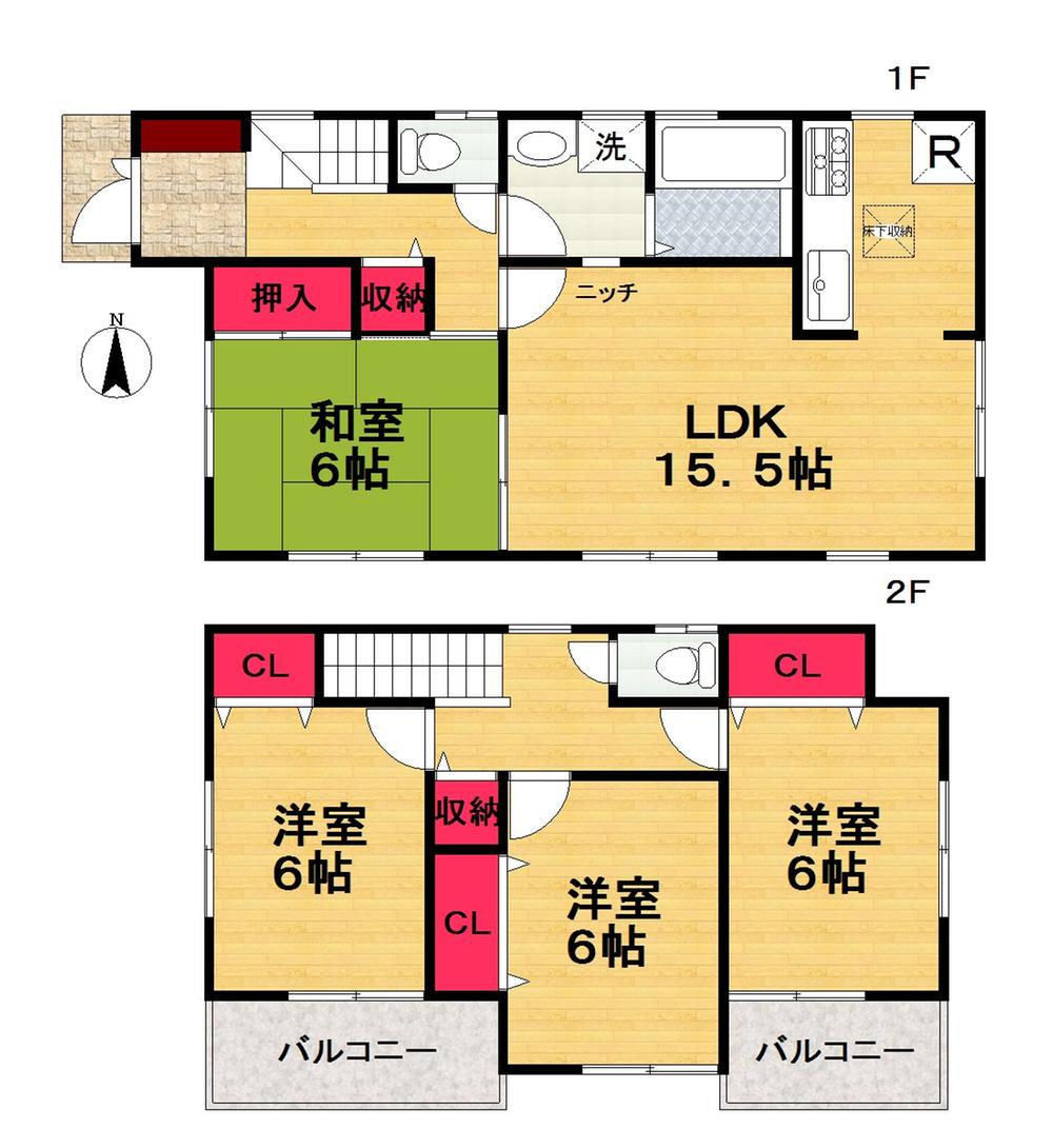 Floor plan. (No. 4 locations), Price 16.8 million yen, 4LDK, Land area 116.15 sq m , Building area 95.58 sq m