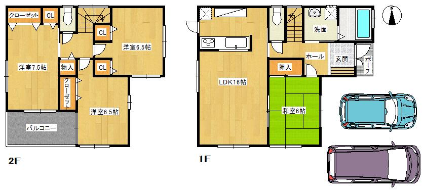 Floor plan. (No. 3 locations), Price 19,800,000 yen, 4LDK, Land area 126.39 sq m , Building area 98.82 sq m