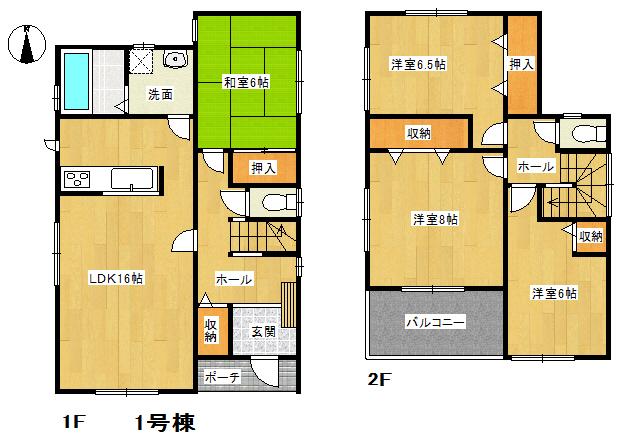 Floor plan. (1 Building), Price 20.8 million yen, 4LDK, Land area 210.7 sq m , Building area 104.33 sq m
