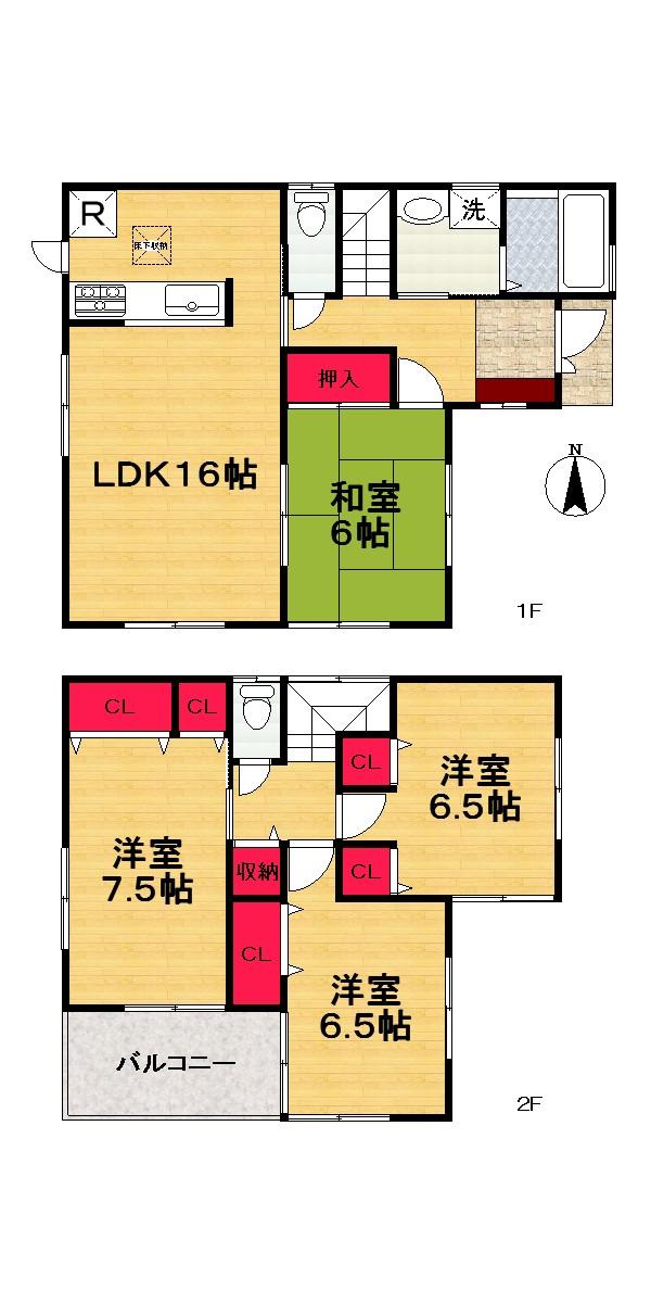 Floor plan. (No. 3 locations), Price 19,800,000 yen, 4LDK, Land area 126.39 sq m , Building area 98.82 sq m