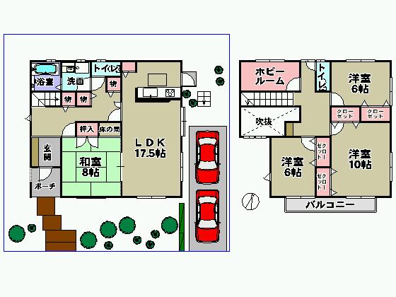 Floor plan. 22,800,000 yen, 4LDK + S (storeroom), Land area 210 sq m , Building area 133.31 sq m