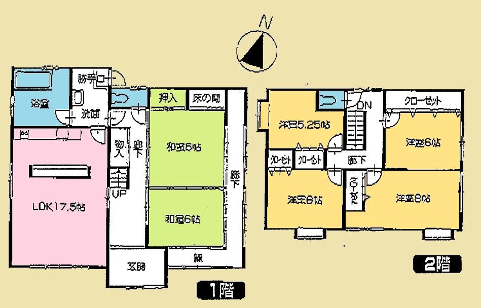 Floor plan. 16.8 million yen, 6LDK, Land area 402.54 sq m , Building area 183.21 sq m