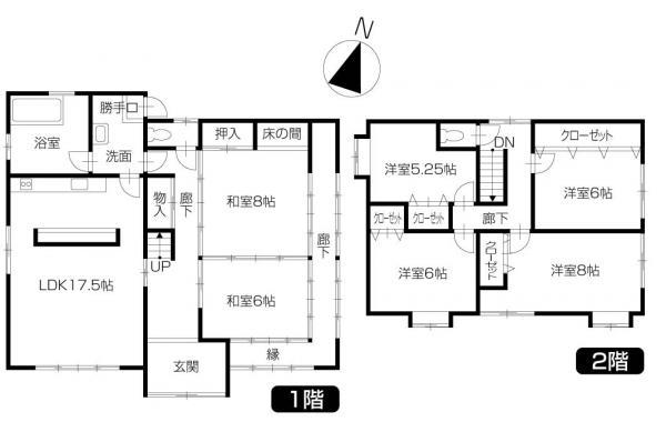 Floor plan. 16.8 million yen, 6LDK, Land area 402.44 sq m , Building area 183.21 sq m
