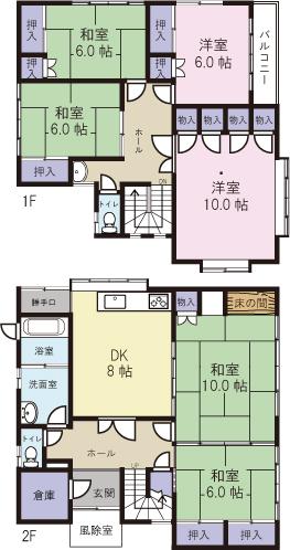 Floor plan. 12.8 million yen, 6DK, Land area 297.63 sq m , Building area 144.08 sq m