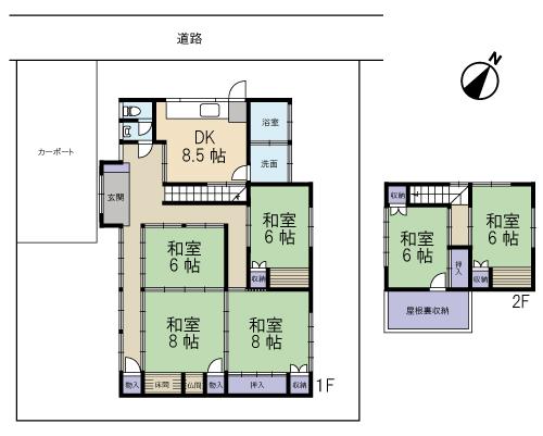 Floor plan. 9.8 million yen, 6DK, Land area 246.89 sq m , Building area 132.49 sq m