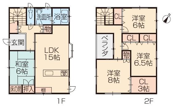 Floor plan. 16,900,000 yen, 4LDK, Land area 174.95 sq m , Building area 110.95 sq m