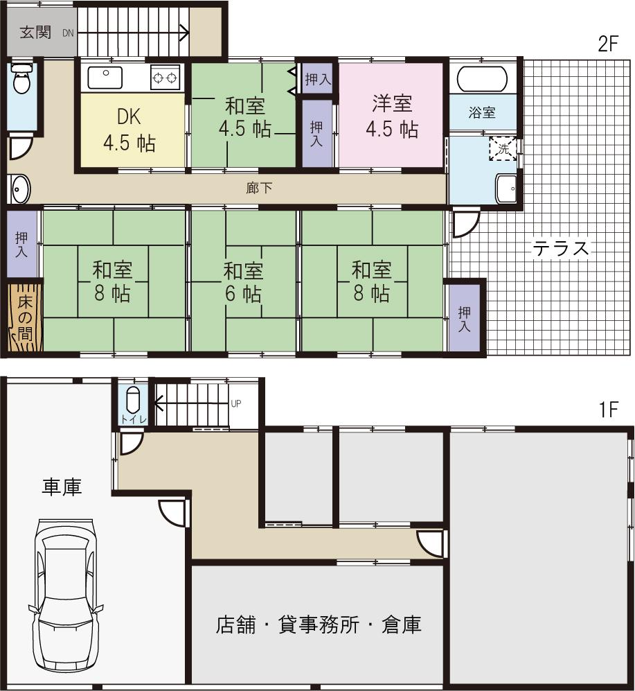 Floor plan. 12.8 million yen, 5DK, Land area 285.63 sq m , Building area 217.27 sq m