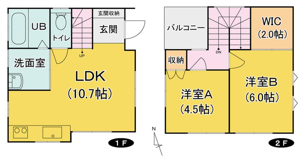 Floor plan. 13.1 million yen, 2LDK, Land area 176.35 sq m , Building area 56.73 sq m