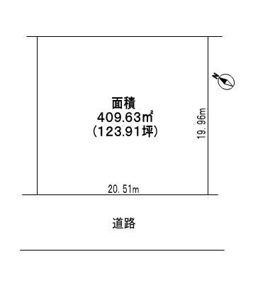 Compartment figure. Land price 6.2 million yen, Land area 409.63 sq m