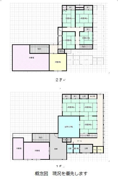 Floor plan. 1,000,000 yen, 8DK, Land area 199 sq m , Building area 203.51 sq m